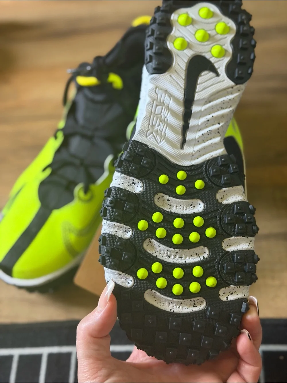 Nike Kids Neon Yellow and Black Lace-Top Sneakers